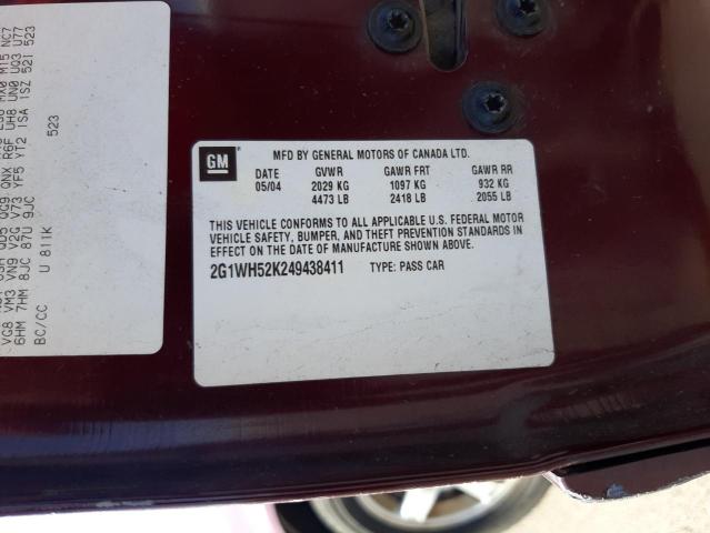 Photo 10 from auction – 2004 CHEVROLET IMPALA LS with VIN 2G1WH52K249438411