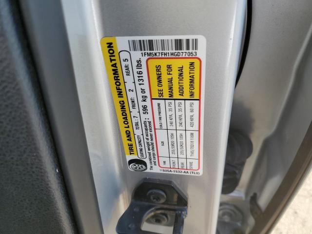 Photo 10 from auction – 2017 FORD EXPLORER L with VIN 1FM5K7FH1HGD77053