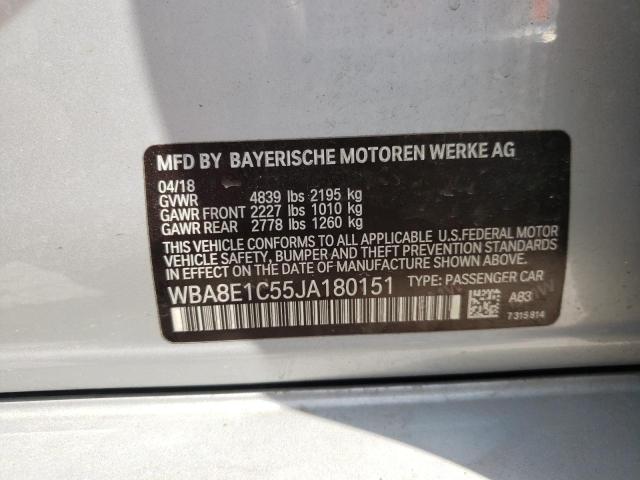 Photo 10 from auction – 2018 BMW 330E with VIN WBA8E1C55JA180151