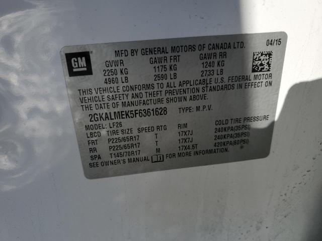Photo 10 from auction – 2015 GMC TERRAIN SL with VIN 2GKALMEK5F6361628