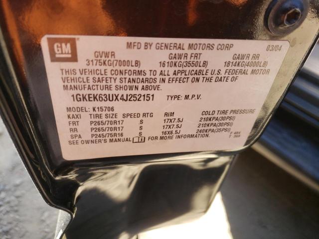Photo 10 from auction – 2004 GMC YUKON DENA with VIN 1GKEK63UX4J252151