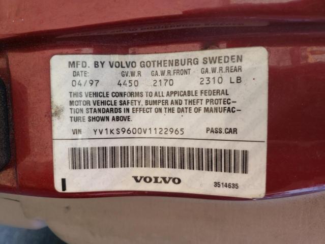 Photo 10 from auction – 1997 VOLVO 960 with VIN YV1KS9600V1122965