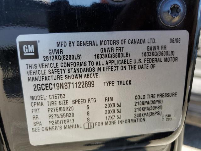 Photo 10 from auction – 2007 CHEVROLET SILVERADO with VIN 2GCEC19N871122699