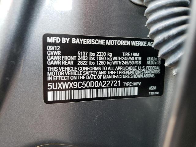 Photo 10 from auction – 2013 BMW X3 XDRIVE2 with VIN 5UXWX9C50D0A22721