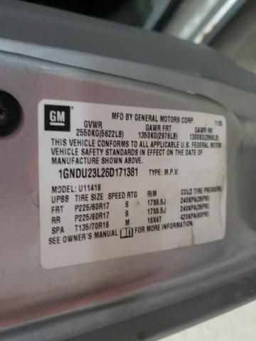 Photo 10 from auction – 2006 CHEVROLET UPLANDER L with VIN 1GNDU23L26D171381