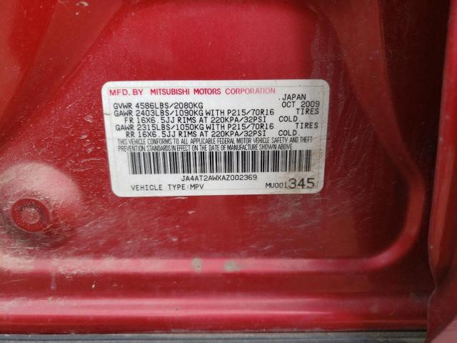 Photo 10 from auction – 2010 MITSUBISHI OUTLANDER with VIN JA4AT2AWXAZ002369