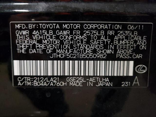 Photo 10 from auction – 2011 LEXUS IS 250 with VIN JTHCF5C21B5050982