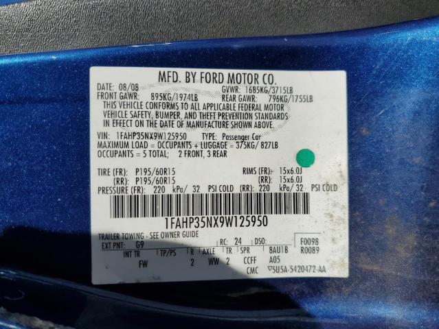 Photo 10 from auction – 2009 FORD FOCUS SE with VIN 1FAHP35NX9W125950