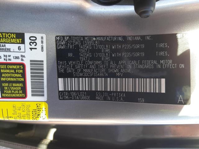 Photo 10 from auction – 2015 TOYOTA SIENNA SPO with VIN 5TDXK3DC5FS548614