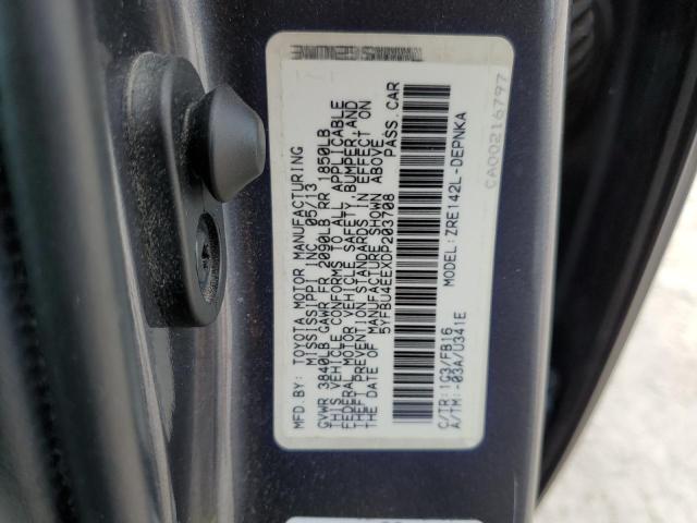 Photo 10 from auction – 2013 TOYOTA COROLLA BA with VIN 5YFBU4EEXDP203708