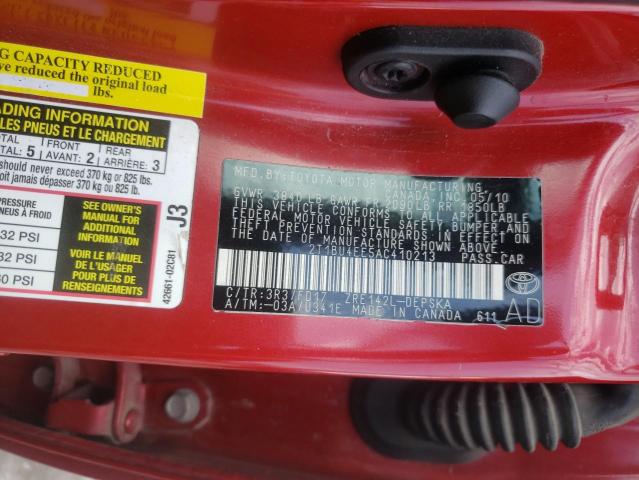 Photo 10 from auction – 2010 TOYOTA COROLLA BA with VIN 2T1BU4EE5AC410213