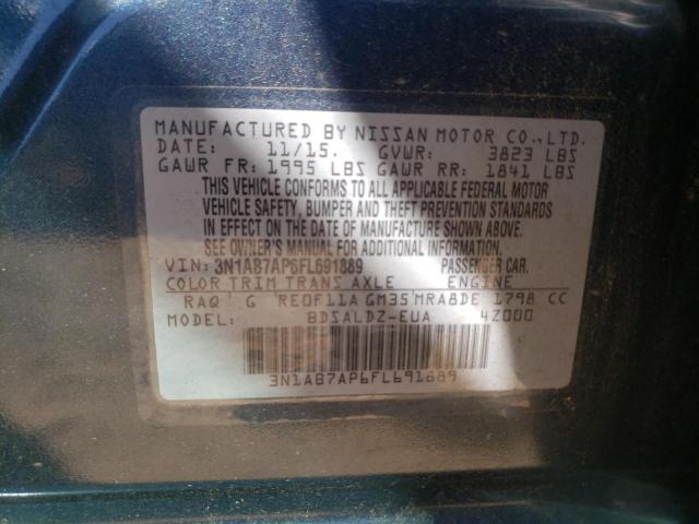 Photo 10 from auction – 2015 NISSAN SENTRA S with VIN 3N1AB7AP6FL691889