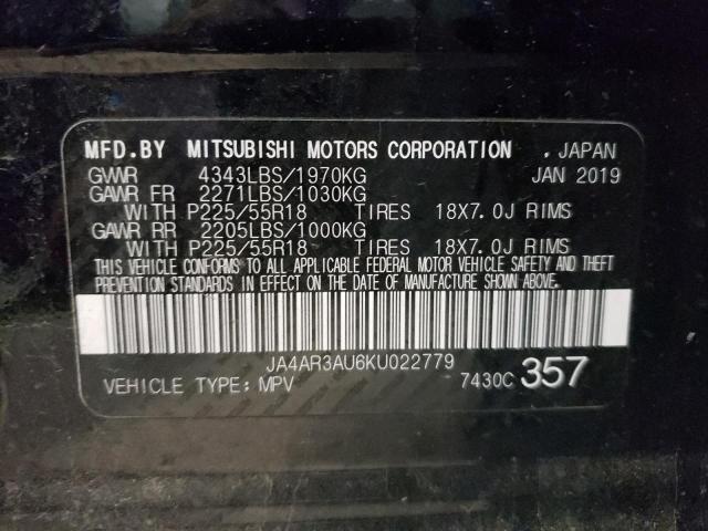 Photo 10 from auction – 2019 MITSUBISHI OUTLANDER with VIN JA4AR3AU6KU022779