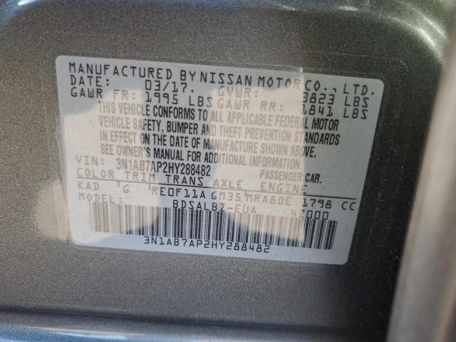 Photo 10 from auction – 2017 NISSAN SENTRA S with VIN 3N1AB7AP2HY288482