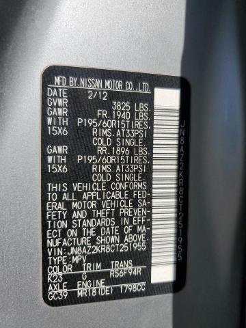 Photo 10 from auction – 2012 NISSAN CUBE BASE with VIN JN8AZ2KR8CT251955
