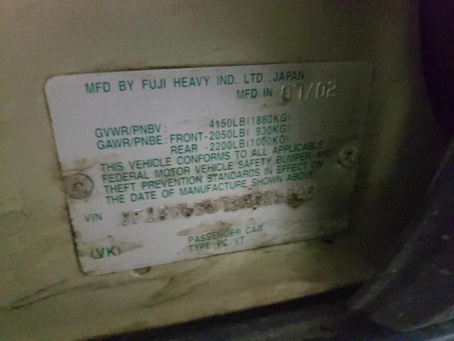 Photo 10 from auction – 2003 SUBARU FORESTER 2 with VIN JF1SG63673H726523