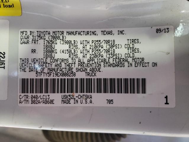 Photo 10 from auction – 2014 TOYOTA TUNDRA DOU with VIN 5TFTY5F19EX008258