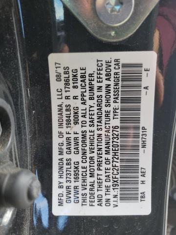 Photo 10 from auction – 2017 HONDA CIVIC EX with VIN 19XFC2F72HE073276
