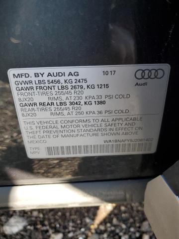 Photo 10 from auction – 2018 AUDI Q5 PREMIUM with VIN WA1BNAFY9J2081402
