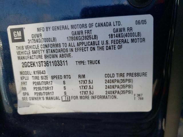 Photo 10 from auction – 2006 CHEVROLET SILVERADO with VIN 2GCEK13T361103311
