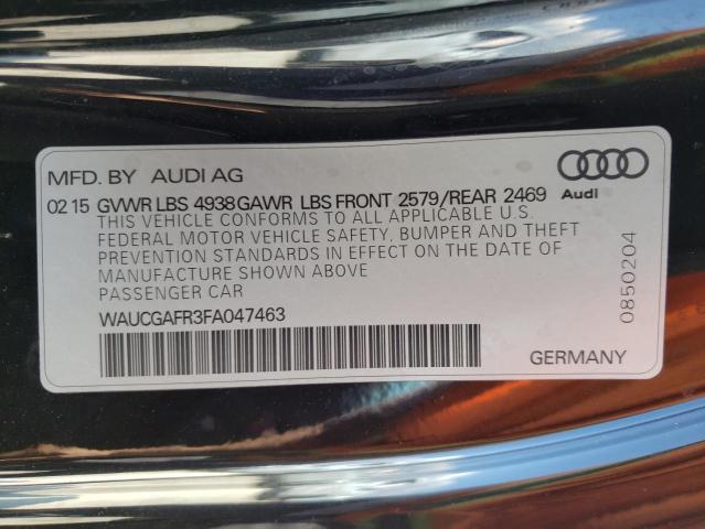 Photo 10 from auction – 2015 AUDI S5 PREMIUM with VIN WAUCGAFR3FA047463