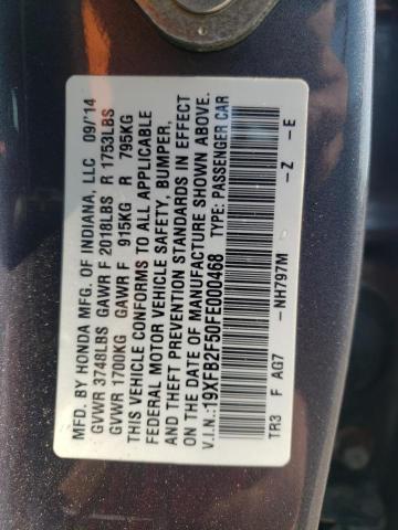 Photo 10 from auction – 2015 HONDA CIVIC LX with VIN 19XFB2F50FE000468