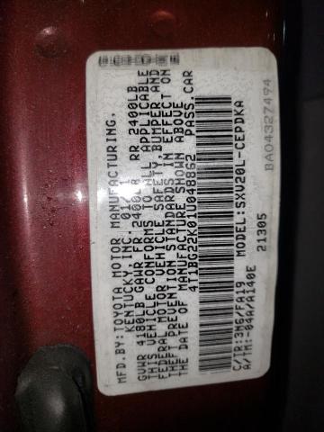 Photo 10 from auction – 2001 TOYOTA CAMRY CE with VIN 4T1BG22K01U048862