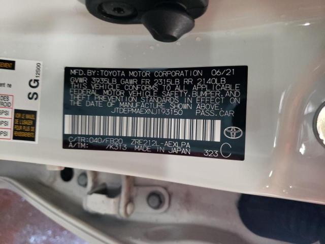Photo 10 from auction – 2022 TOYOTA COROLLA LE with VIN JTDEPMAEXNJ193150