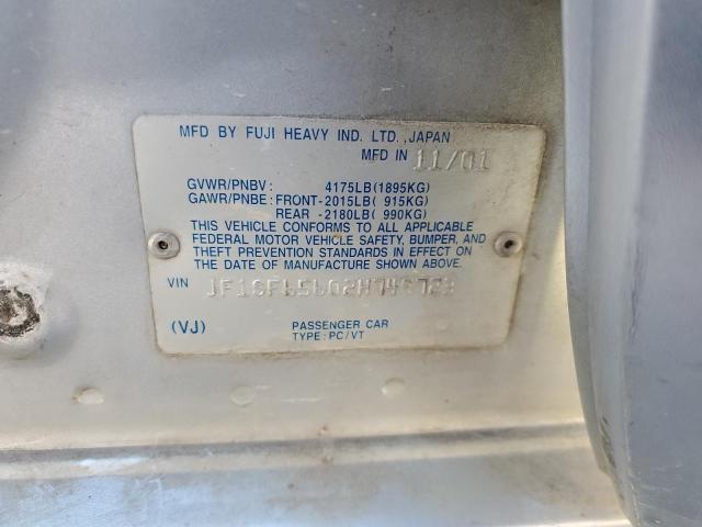 Photo 10 from auction – 2002 SUBARU FORESTER S with VIN JF1SF65602H749723