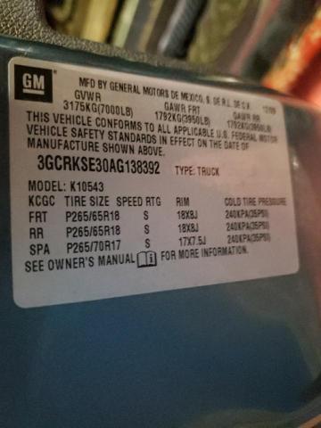 Photo 10 from auction – 2010 CHEVROLET SILVERADO with VIN 3GCRKSE30AG138392