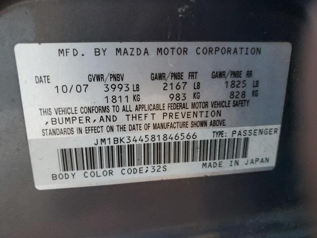 Photo 10 from auction – 2008 MAZDA 3 HATCHBAC with VIN JM1BK344581846566
