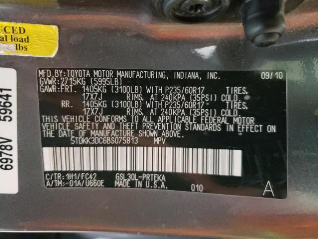 Photo 10 from auction – 2011 TOYOTA SIENNA LE with VIN 5TDKK3DC6BS075813