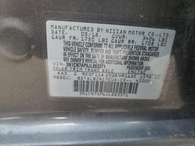 Photo 10 from auction – 2018 NISSAN VERSA S with VIN 3N1CN7AP6JL883371