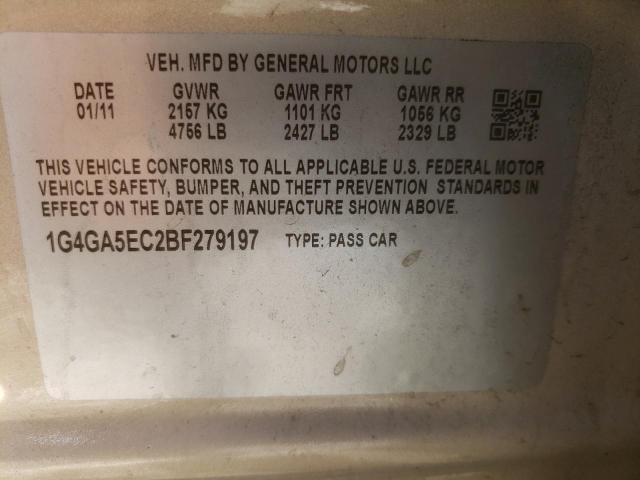 Photo 10 from auction – 2011 BUICK LACROSSE C with VIN 1G4GA5EC2BF279197