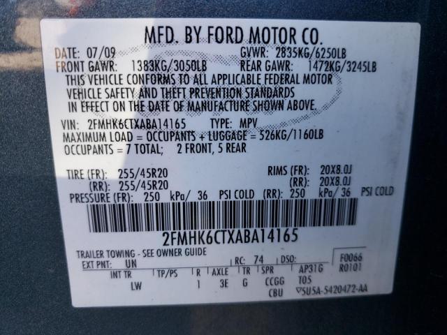 Photo 10 from auction – 2010 FORD FLEX SEL with VIN 2FMHK6CTXABA14165