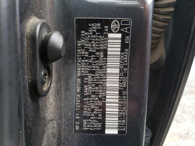 Photo 10 from auction – 2009 TOYOTA COROLLA BA with VIN 2T1BU40E69C099314