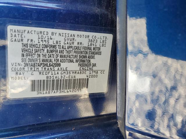 Photo 10 from auction – 2017 NISSAN SENTRA S with VIN 3N1AB7AP3HL642099