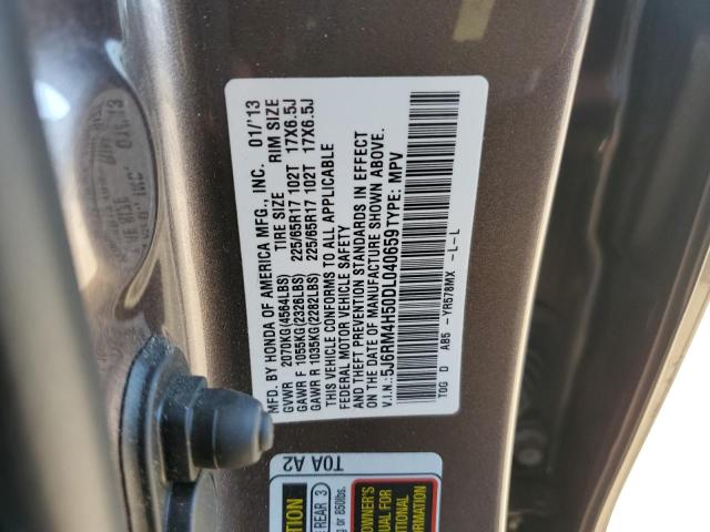 Photo 10 from auction – 2013 HONDA CR-V EX with VIN 5J6RM4H50DL040659