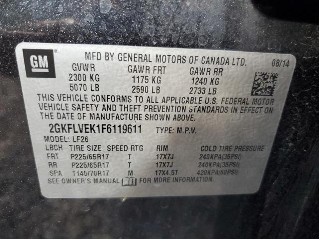 Photo 10 from auction – 2015 GMC TERRAIN SL with VIN 2GKFLVEK1F6119611