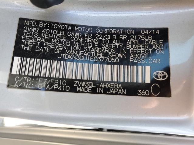 Photo 10 from auction – 2014 TOYOTA PRIUS with VIN JTDKN3DU1E0377050