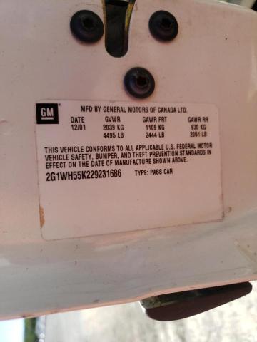Photo 10 from auction – 2002 CHEVROLET IMPALA with VIN 2G1WH55K229231686