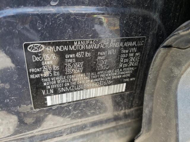 Photo 10 from auction – 2017 HYUNDAI SANTA FE S with VIN 5NMZU3LB9HH032676
