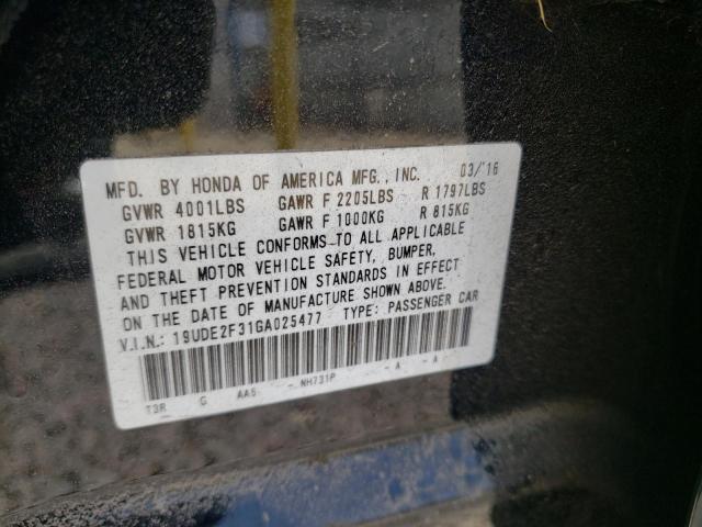 Photo 10 from auction – 2016 ACURA ILX BASE W with VIN 19UDE2F31GA025477