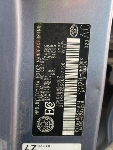 Photo 10 from auction – 2006 TOYOTA COROLLA MA with VIN 2T1KR32E66C567126