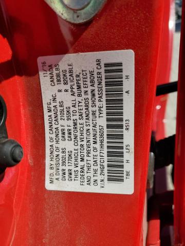 Photo 10 from auction – 2017 HONDA CIVIC EXL with VIN 2HGFC1F71HH636057
