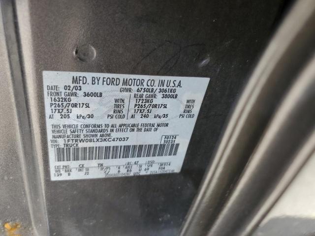 Photo 10 from auction – 2003 FORD F150 SUPER with VIN 1FTRW08LX3KC47037
