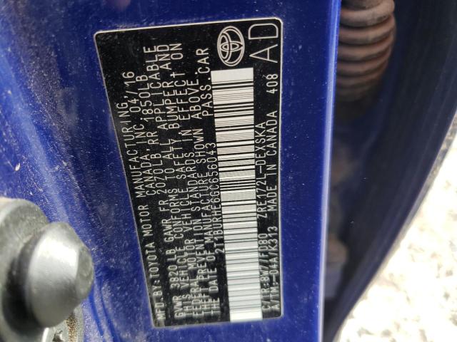Photo 10 from auction – 2016 TOYOTA COROLLA L with VIN 2T1BURHE6GC656043