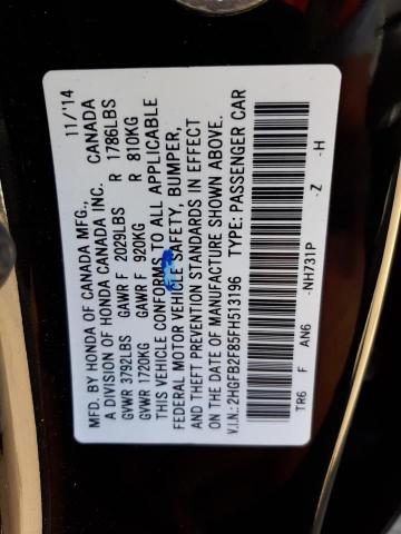 Photo 10 from auction – 2015 HONDA CIVIC EX with VIN 2HGFB2F85FH513196