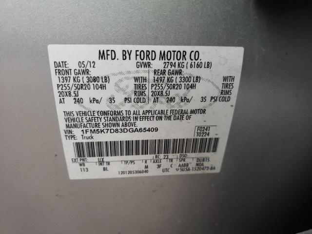 Photo 10 from auction – 2013 FORD EXPLORER X with VIN 1FM5K7D83DGA65409