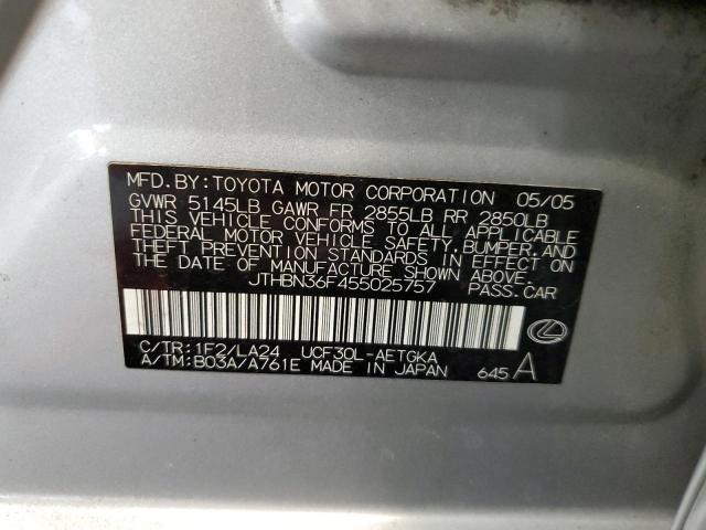 Photo 10 from auction – 2005 LEXUS LS 430 with VIN JTHBN36F455025757